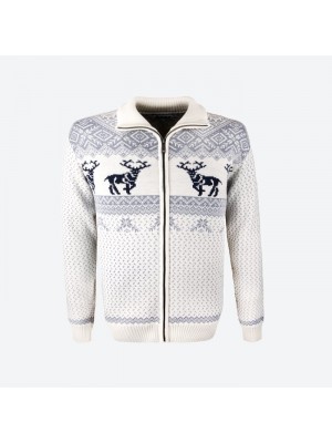 KAMA svetr s jeleny 4048 - šedý