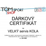 Dárkový certifikát TOMSPORT - VELKÝ SERVIS KOLA
