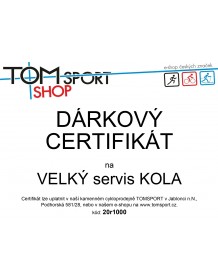 Dárkový certifikát TOMSPORT - VELKÝ SERVIS KOLA