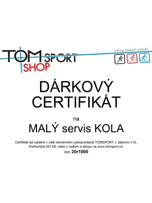 Dárkový certifikát TOMSPORT - VELKÝ SERVIS KOLA