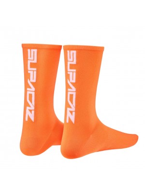 SUPACAZ ponožky  "Straight Up" - Neon Orange and White