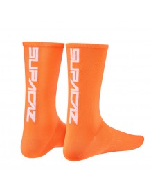 SUPACAZ ponožky  "Straight Up" - Neon Orange and White