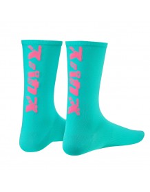 SUPACAZ ponožky KATAKANA - Celeste and Neon Pink