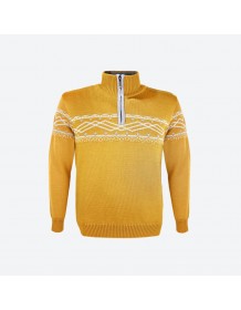 KAMA pánský svetr bez podšívky 4060 - žlutý