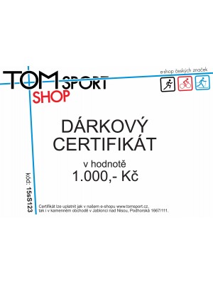 Dárkový certifikát TOMSPORT 1000